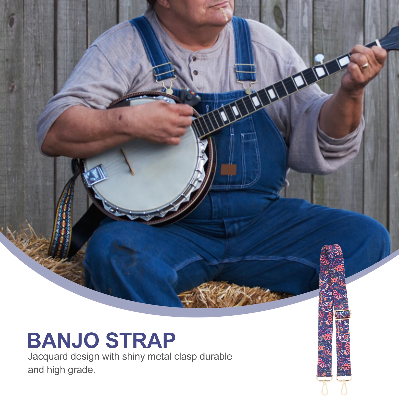 

Banjo Strap Embroidery Adjustable Belt Shoulder Padded Creative Accessories Car