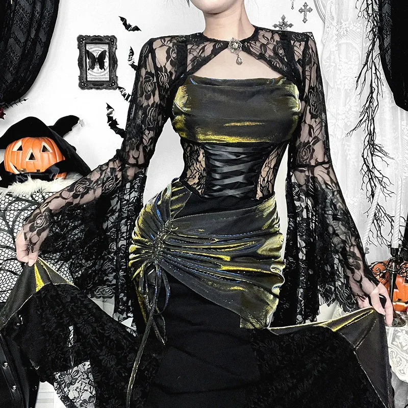 

Autumn 2025 Temperament Lace Bat Sleeve Irregular Overhaul Vest Top Women