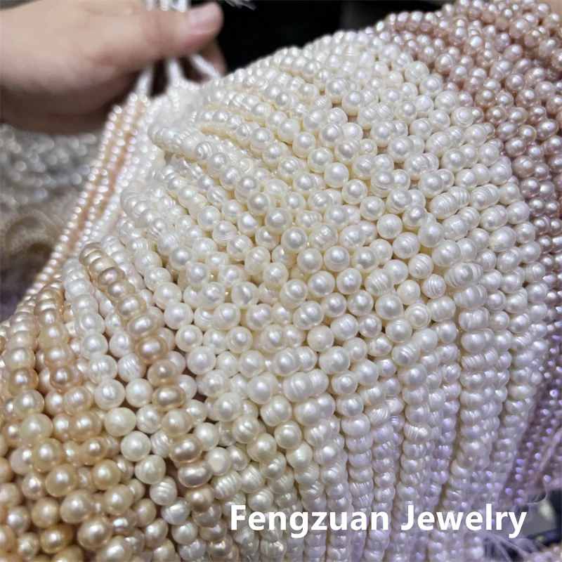 

Натуральный пресноводный жемчуг из бисера, неядерные бусины круглой формы для изготовления ювелирных изделий, браслет, ожерелье для женщин, подарочные аксессуары