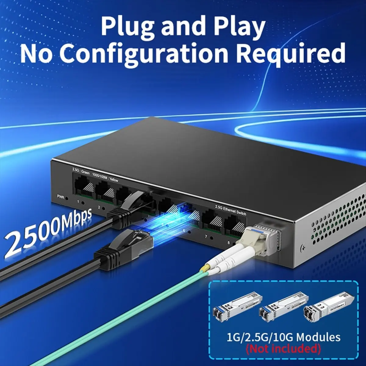 【a21z】-switch-di-rete-a-8-porte-da-25-gb-switch-ethernet-non-gestito-da-25-gbps