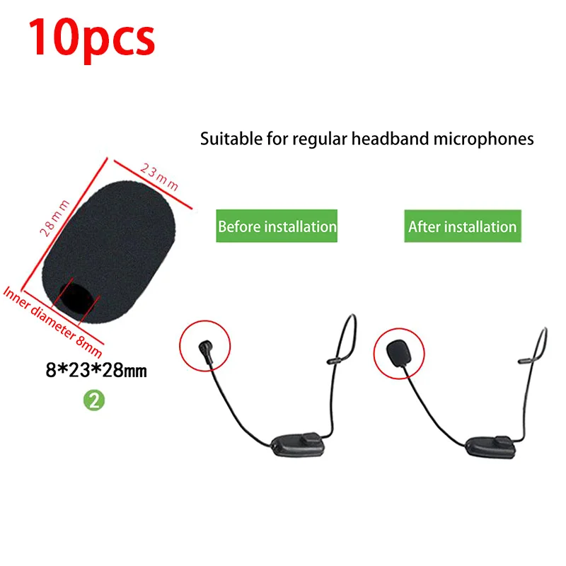 10pcs Headset Microphone Sponge For Motorcycle Intercom Helmet Bluetooth Headset Microphone Sponge 10PCS