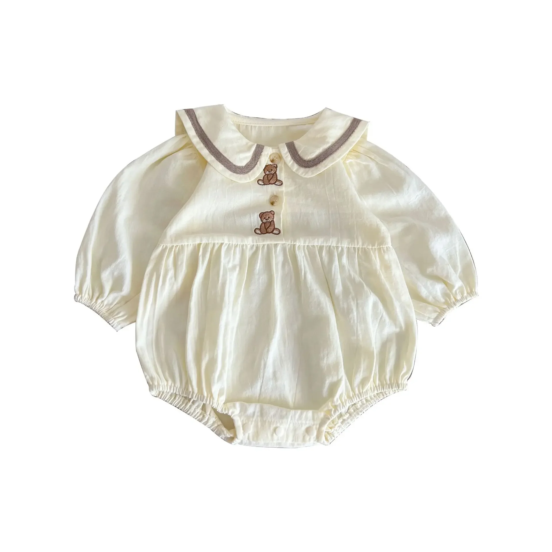 Cute Baby Bodysuit Sailor Collar Newborn Clothes for 0-3t Bay Boy One-Pieces Baby Girl Romper