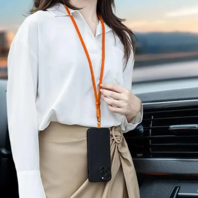 حبل متين للهاتف المحمول للاستخدام الخارجي مع حبل مضاد للفقدان ومشبك بطاقات للحافظات ومرفق المفاتيح