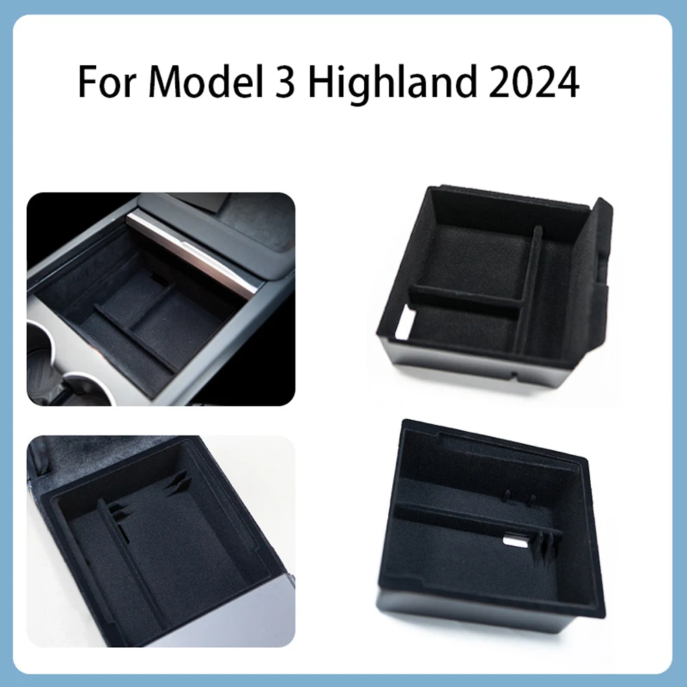 Reposabrazos de consola para Tesla modelo 3 Highland 2024, organizador de almacenamiento, caja de almacenamiento Interior, accesorios de repuesto