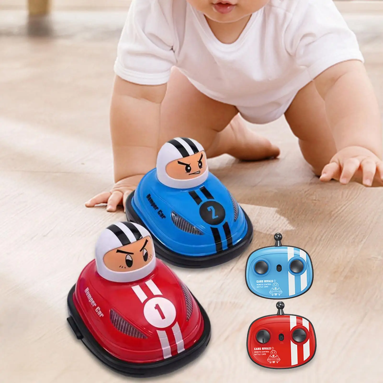 RC Speed Bumpers Cars, Kids RC Cartoon Cars Party Favor, Boys Race Bumpers Car