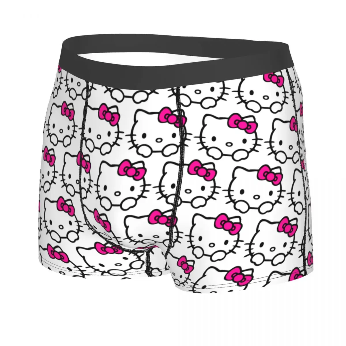 Male Novelty Hello Kitty Underwear Kitty White Boxer Briefs Breathable Shorts Panties Underpants