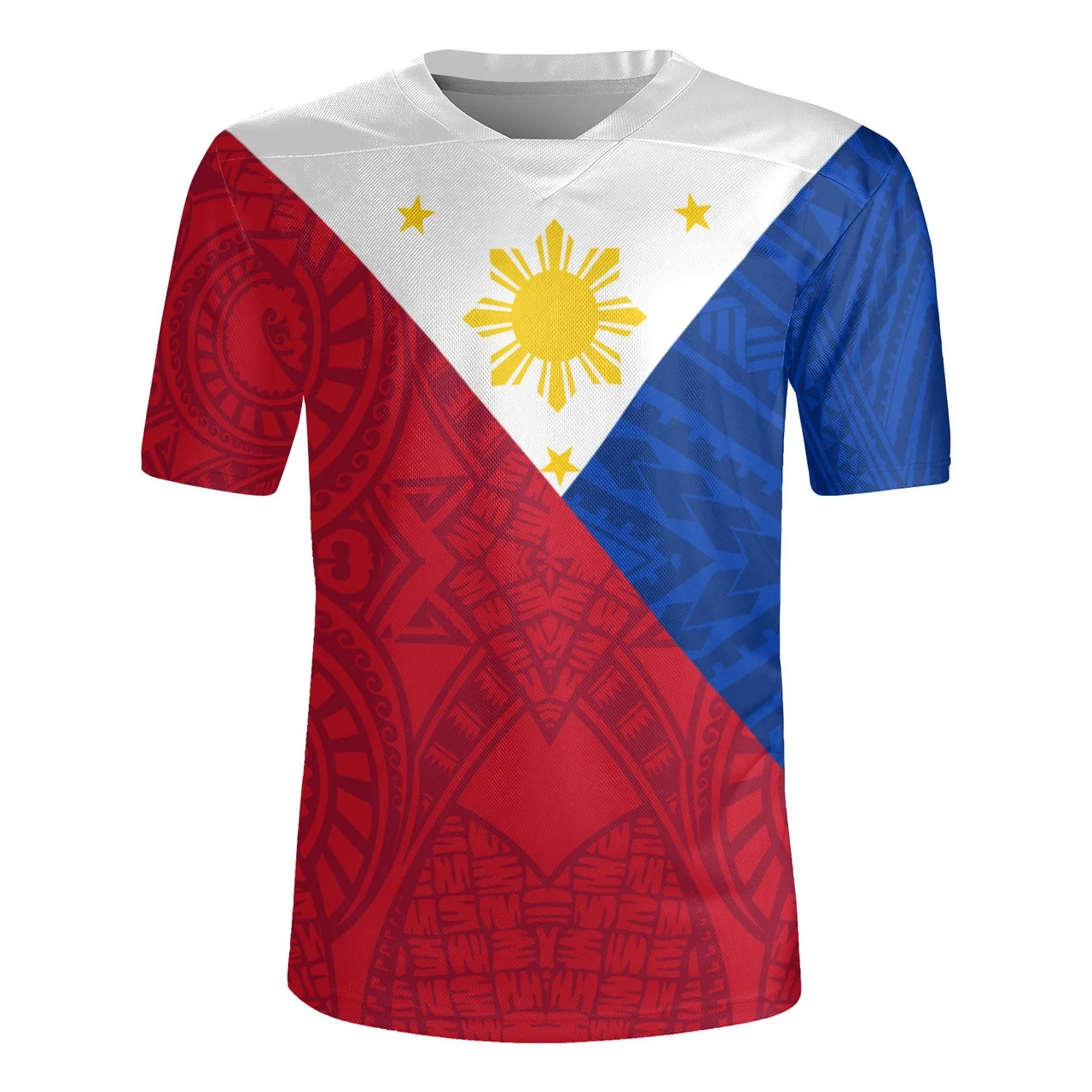 Polynesian Philippines Filipinos Rugby-Jersey 3D Printed V-Neck T Shirt Pride To Be Filipinos Graphic V Neck T-shirts Tee Shirts