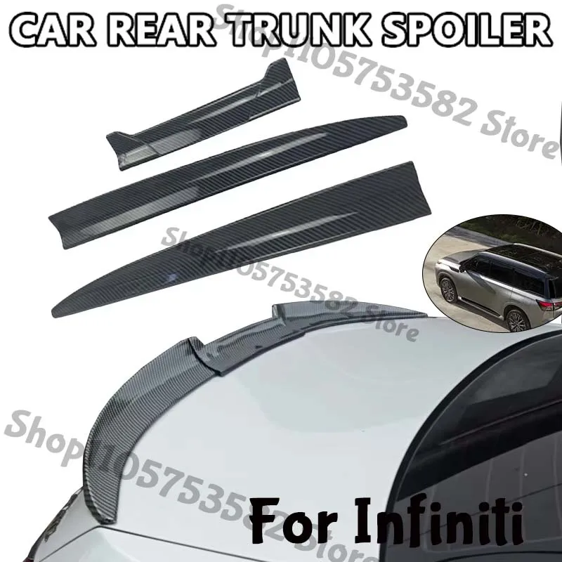 3Pcs DIY Cuttable Rear Trunk Spoiler Roof Wing Matte Black Universal Car Spoiler For Infiniti Sedan Hatchback Modification