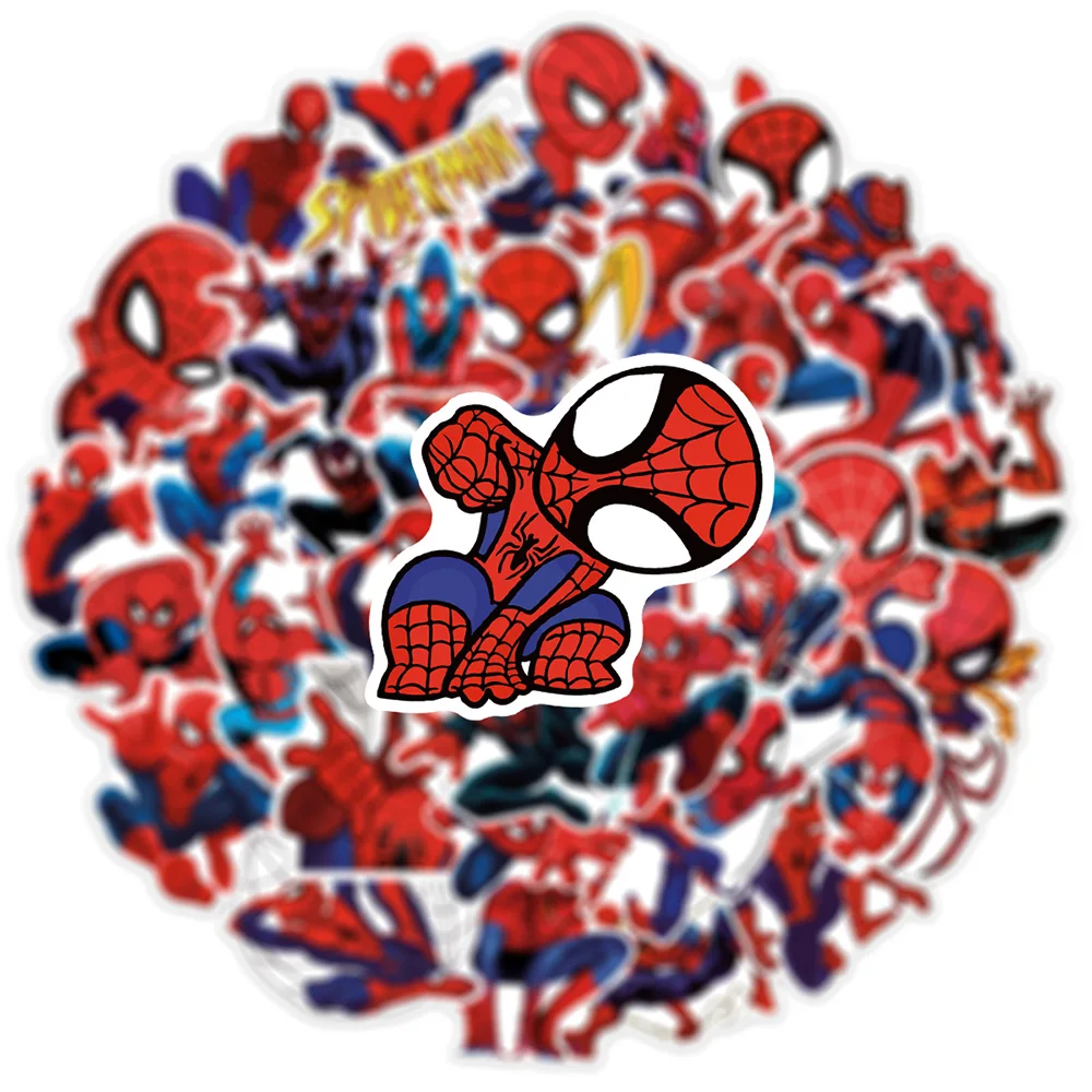 10/30/50PCS Disney Super Hero Spiderman Cartoon Stickers DIY Guitar Laptop Luggage Skateboard Graffiti Decals Fun for Kid Toys