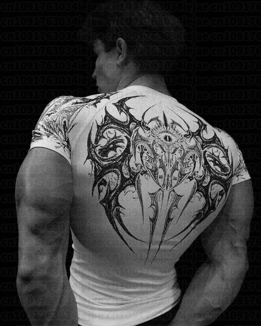 Herren- und Kinder-T-Shirt, schnelltrocknend, kurzärmelig, für Training, Bodybuilding, Fitness, Sport, Laufen. – Detail 5