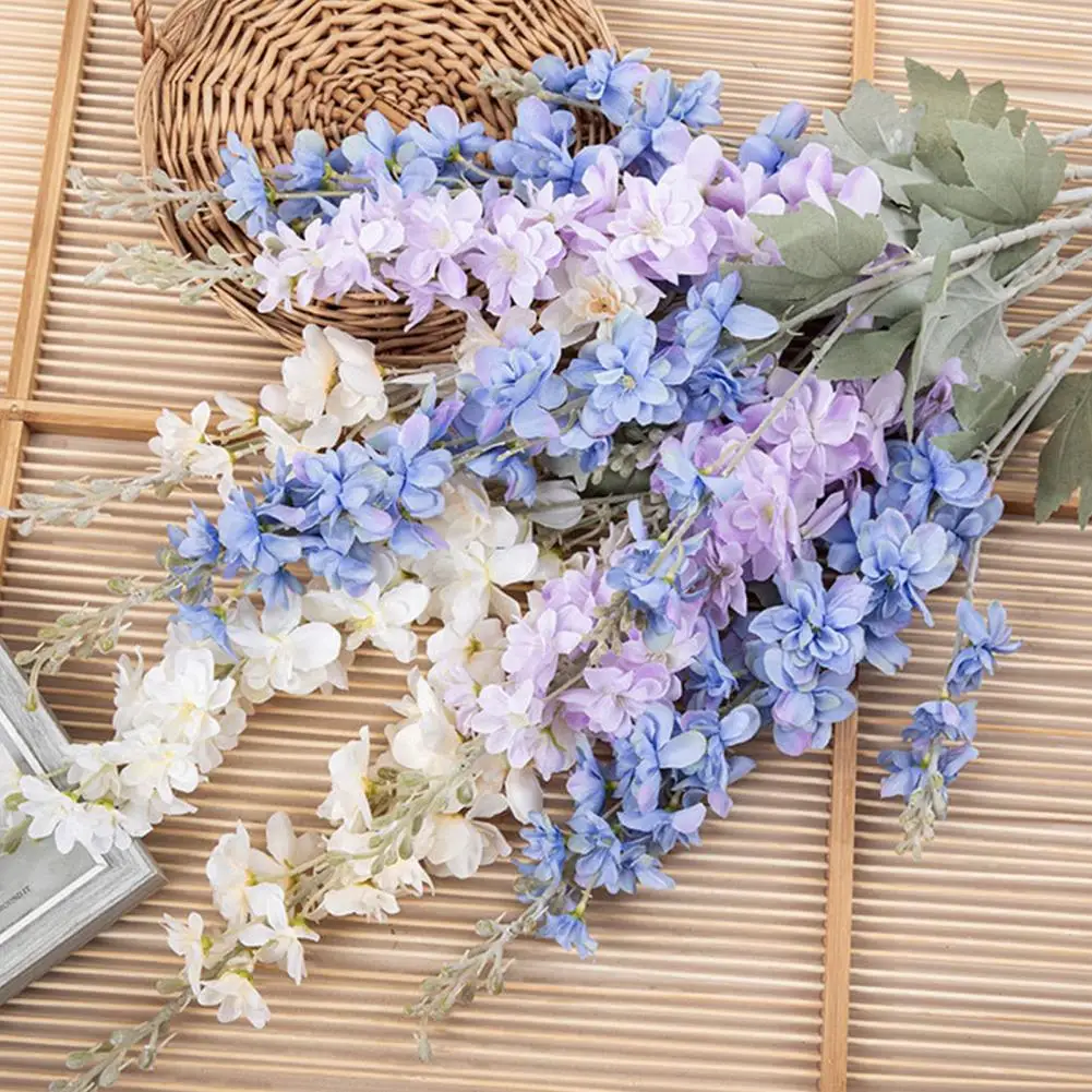 Creative Fake Delphinium Flower No Need to Water Decorate Lightweight Photography Props Fake Flower