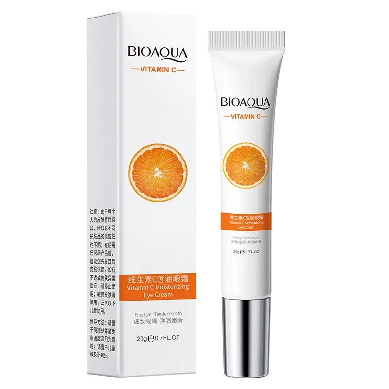 BIOAQUA-Crema para ojos con vitamina C, eliminador de ojeras, hidratante, ilumina los ojos, contorno, antiarrugas, antienvejecimiento, cuidado de la piel