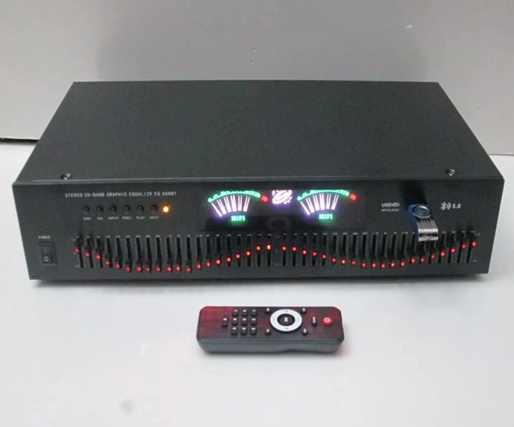 40 Band Bluetooth 5.0 Equalizer HiFi Stereo Digital Preamp with SD USB