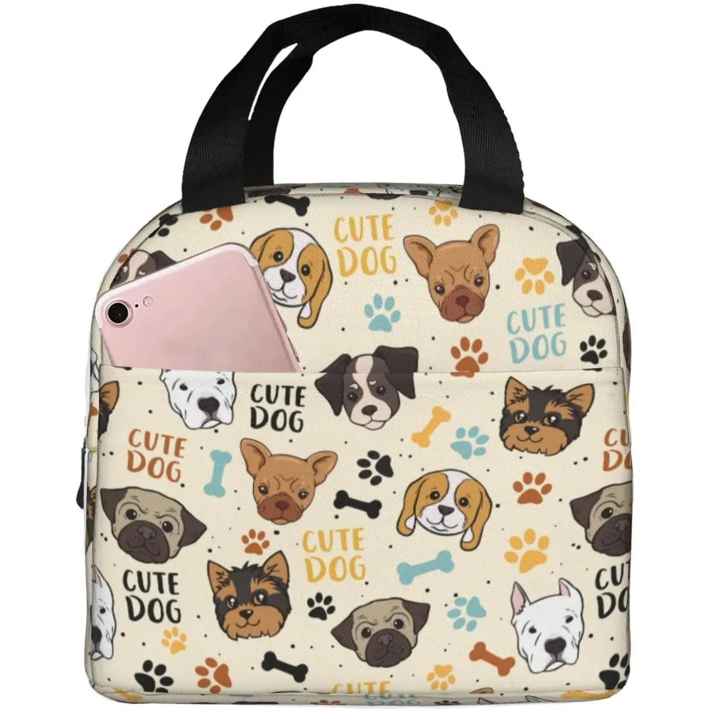 

Insulated Lunch Bag - Cute Dogs Lunch Bags for Men, Women, Adults - Cooler Tote Bag for Work, Picnic, Gifts