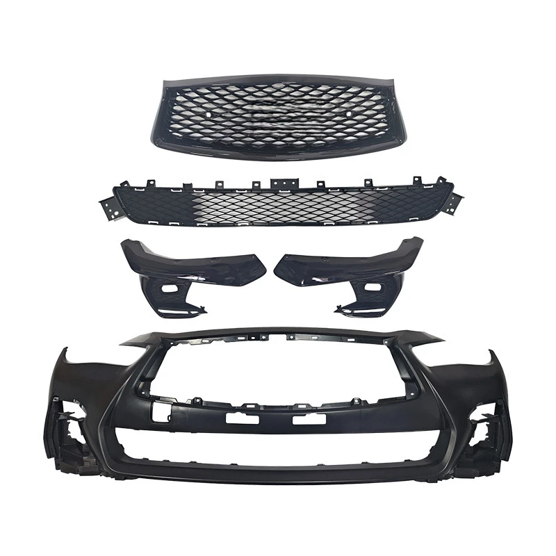 Auto Accessories Modified Front Bumper Large Surround Grille Exterior Trim Kit Suitable For  Q50 Sport 2018‑2024
