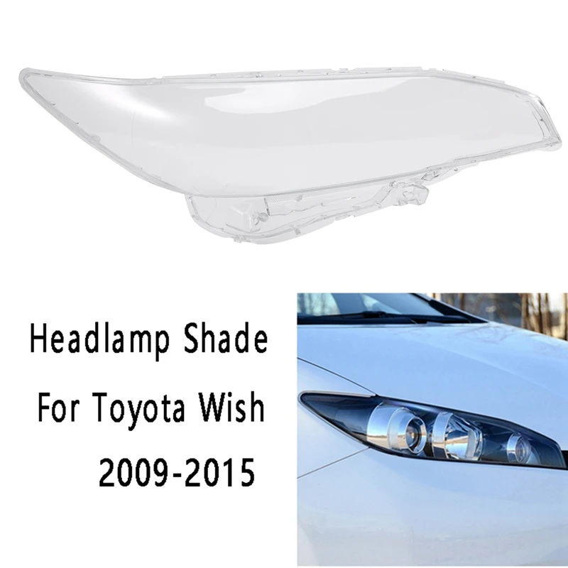 Car Head Light Shade Xenon Headlight Clear Lens Shell Cover For Toyota Wish 2009-2015 Facelift Car Accessories