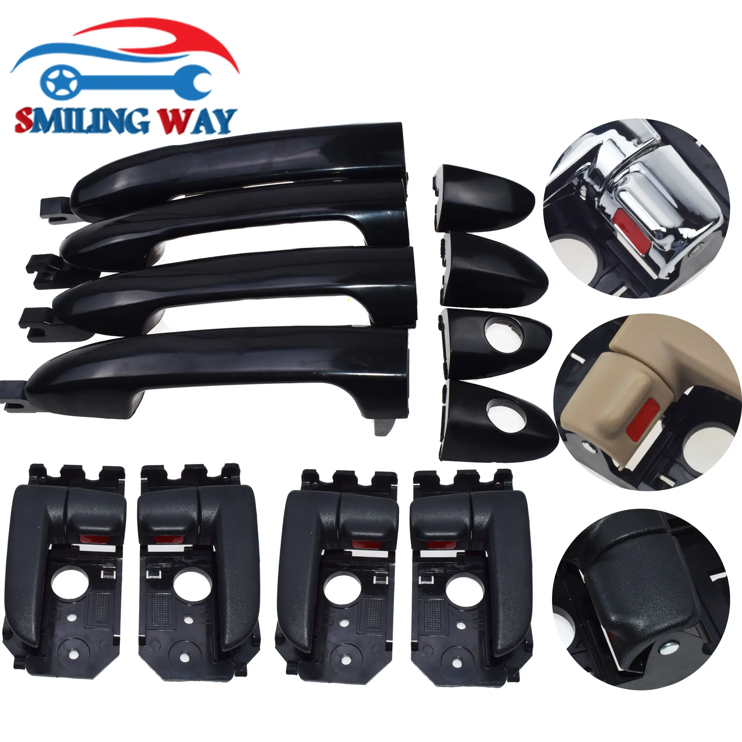 4 or 8 Outside or Inside Front Rear Left Right Door Handle Kit For Kia Spectra Cerato 1.8L 2.0L 2004 2005 2006 2007 2008 2009