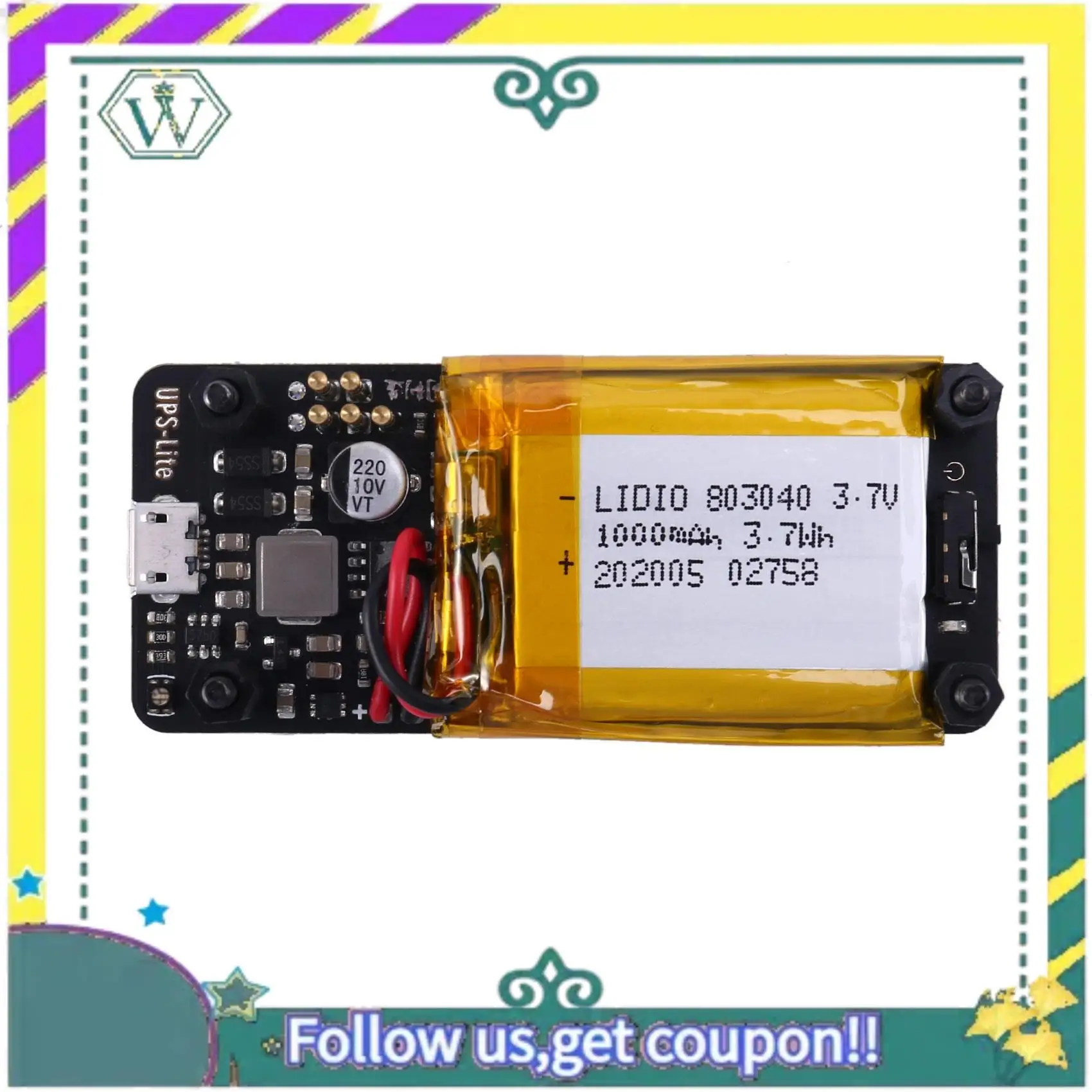 НОВИНКА для Raspberry Pi Zero W UPS-Lite, плата питания, индикатор питания батареи I2C MAX17040G