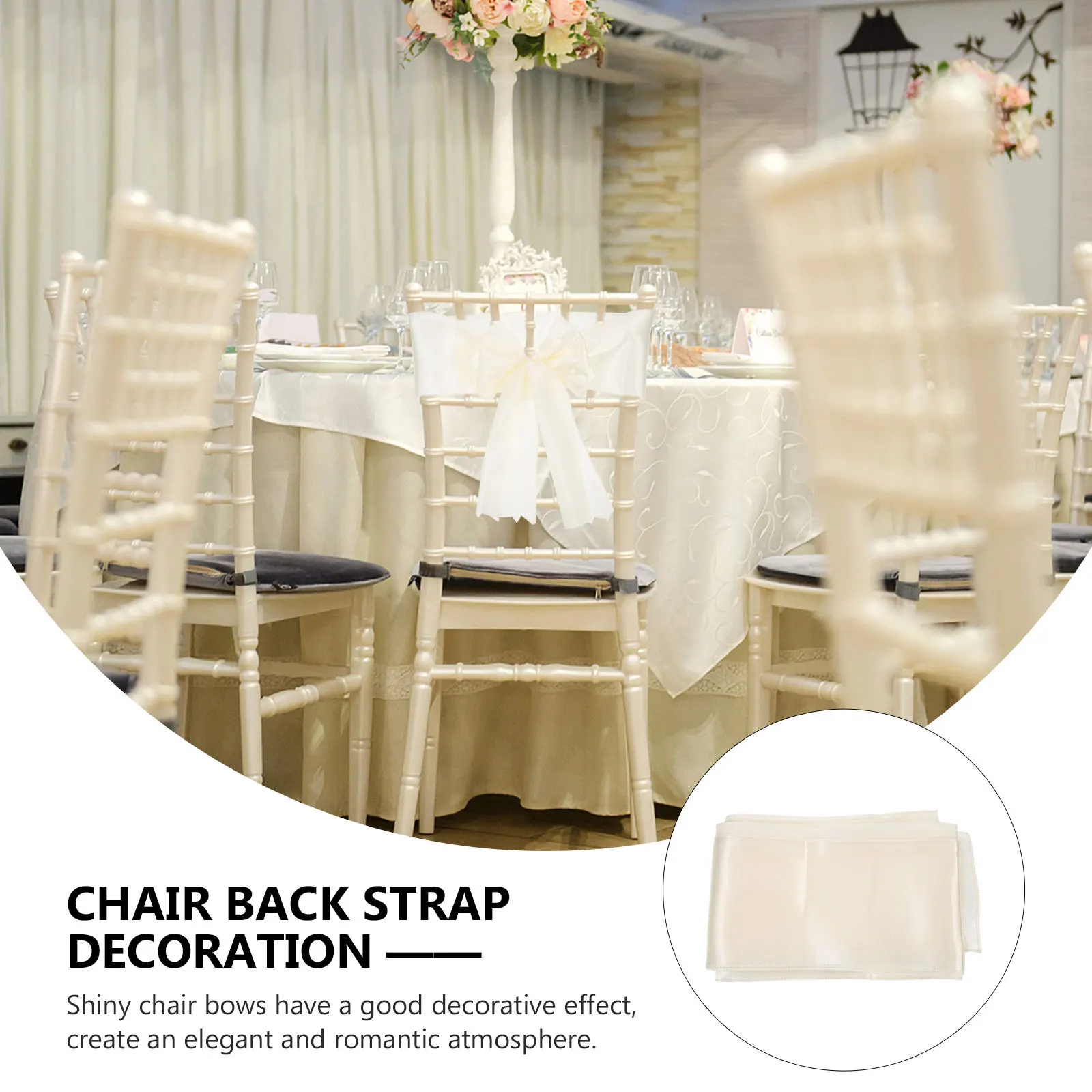 

10Pcs Chair Bands for Banquet Smooth Shiny Silky to Touch Vibrant Color Wedding Party Decoration Chair Sashes Bow Tie Back