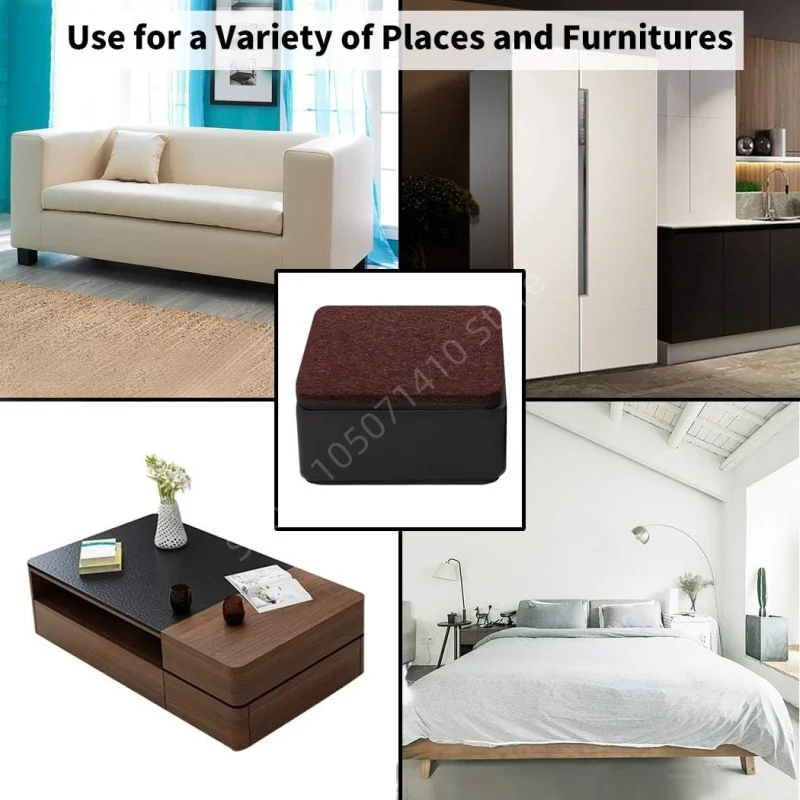 4Pcs Heavy Metal Furniture Feet Leg Pad Carbon Steel Heightening Foot Pads Wear Resistant Anti Slip Riser Floor Protector Mats