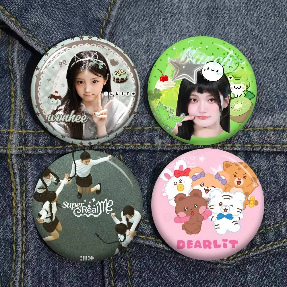I-ILLIT Youthful-Kpop Tinplate Pin Button Custom Anime Role Old-school Brooch Cartoon Collar Badge Jewelry Gift Fans