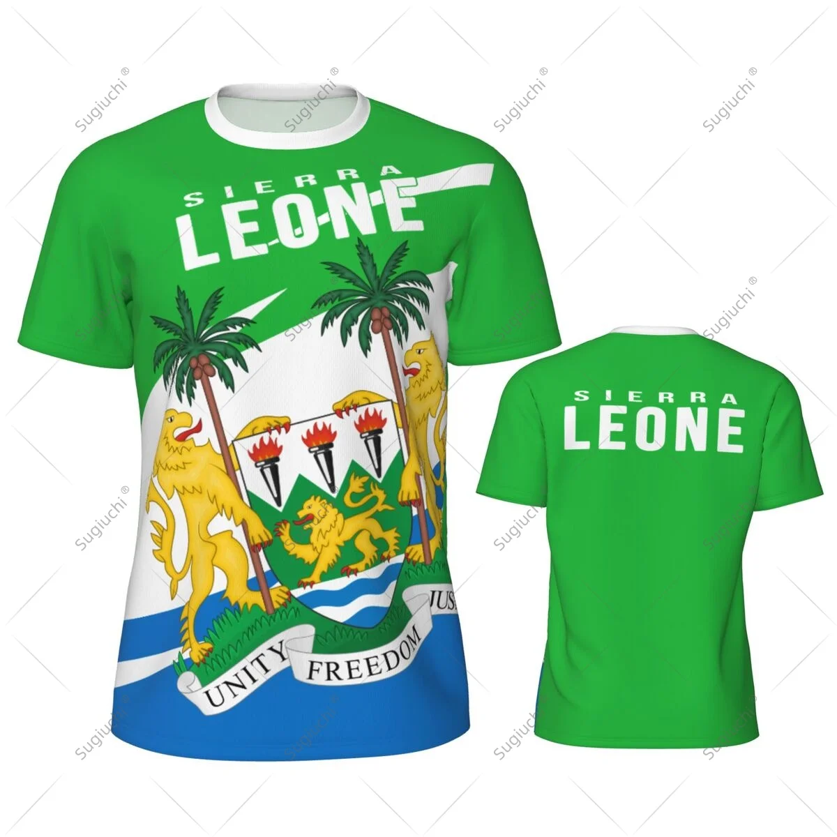 Sierra Leone Flag Men Sports T-shirt Women Tees jersey for Soccer Football Running Bike Tennis Fitness Fans