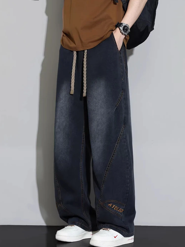 

Мужские джинсы American Sle Wide Leg Knife, весна-лето 2026, новые модные прямые свободные джинсы для повседневной носки, универсальные