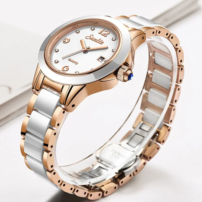 Mode Femmes Montre Rose Or Dames Bracelet Montres Fille Reloj Mujer 2023 Nouvelle Montre Créative Étanche Date Horloge Femme