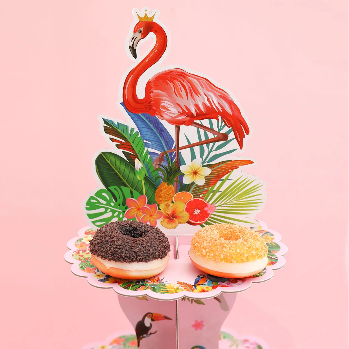 3 Tiers Flamingo Cake Stand Flamingo Birthday Party Dessert Stand for Baby Shower Wedding Party Supplies Party Table Centrepiece