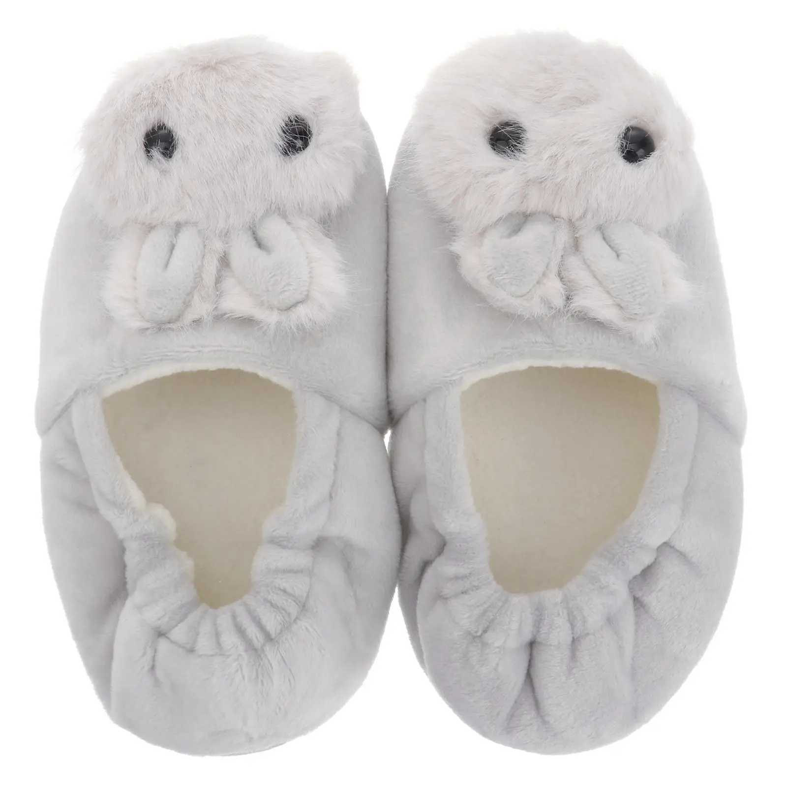

1Pair Warm Nonslip Slippers Rabbit Shape Size 19 20 Children Winter Slippers Anti Skid Household Comfortable Cute Bunny Design