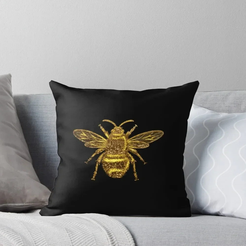 

Gold Sparkling Queen Bee Throw Pillow Luxury Sofa Cushions Sofa Pillow Cover Cushion Child pillow