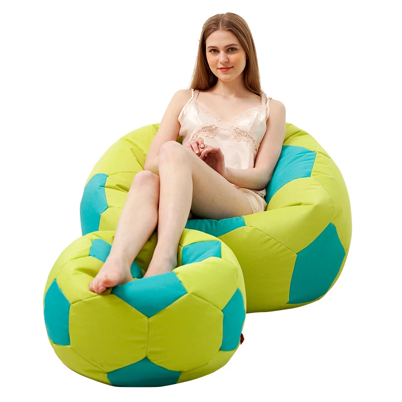 

Custom Ball Shape Bean Bag Chair Waterproof Oxford Fabric Basketball Football Pattern Multi Color Bean Bag Sofa