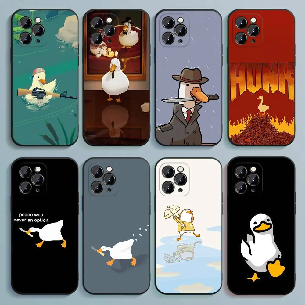 

Funny D-DucK Goose meme Phone Case For iPhone 17,16,15,14,13,12,Pro,Max,Plus,E,SE4,Air,Mini Black Soft Cover