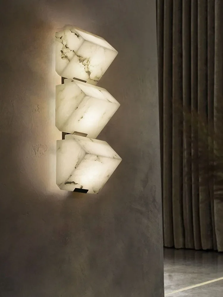 

Simple G9 LED Natural Marble Wall Lamps for Living Rooms Balconies Corridors Staircases Bedrooms Lighting Fixtures