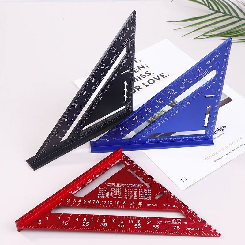 Professional Woodwork Tools 7-Inch Aluminum Alloy Triangle Ruler Gauge