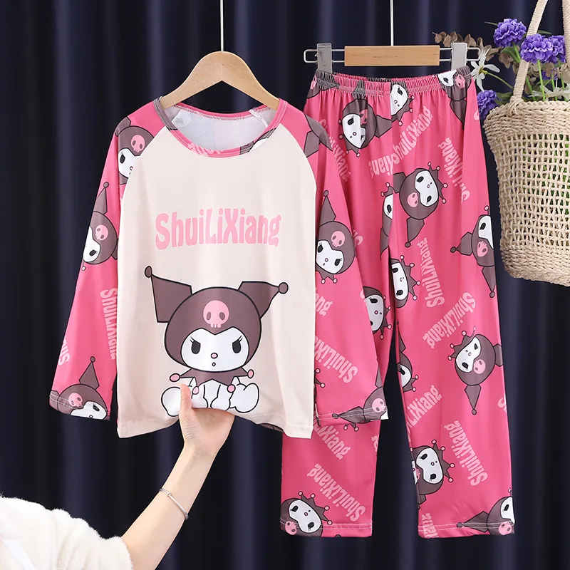 

Kuromi Print Anime Pajama Sets Kids Daily Causal Comfortable Nightwear Set Boys Girls Costume Indoor Unisex Autumn Winter