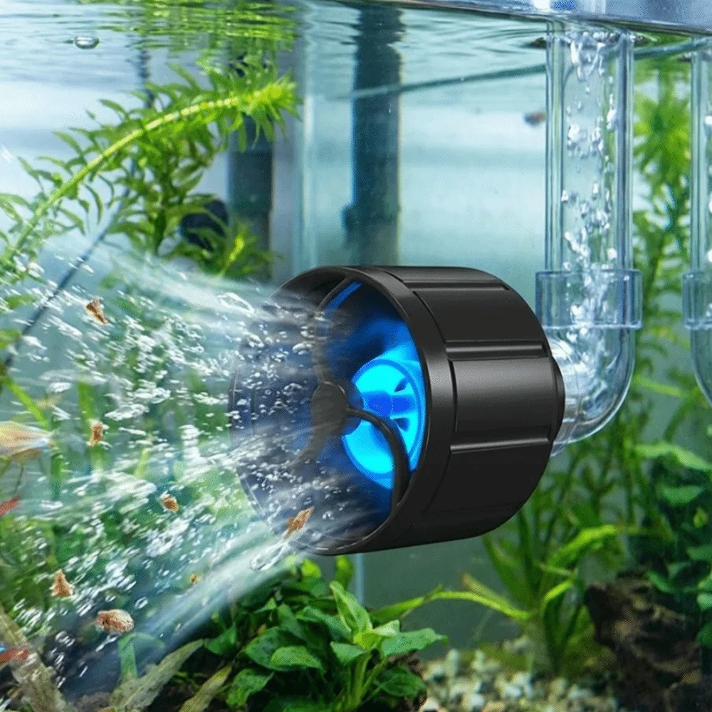 Plastic Fish Tank Wave Maker Glowing Water Circulation Rotating Wave Nozzle Luminous Quiet Operations Aquarium Flow Fan