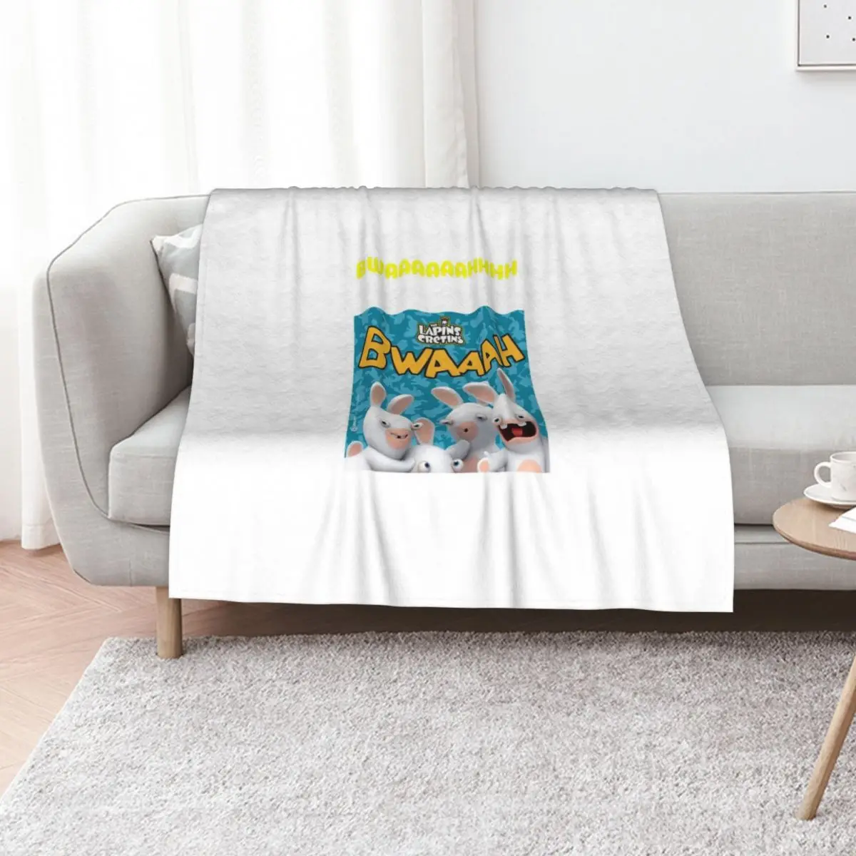 The lapins cretins Throw Blanket valentine gift ideas Luxury Designer Plaid Flannel Luxury Bed linens Blankets