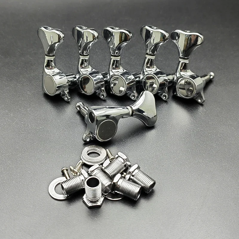 

Fish Tail Style Guitar Tuners 1:18 Tuning Key Pegs Machine Head Replacement for Electric Folk or Acoustic Guitars Black/Chrome