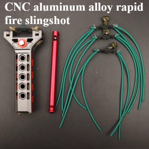 New Aluminum Alloy Rapid Fire Slingshot Automatic Loading CNC Numerical Control Pulley Slingshot Set
