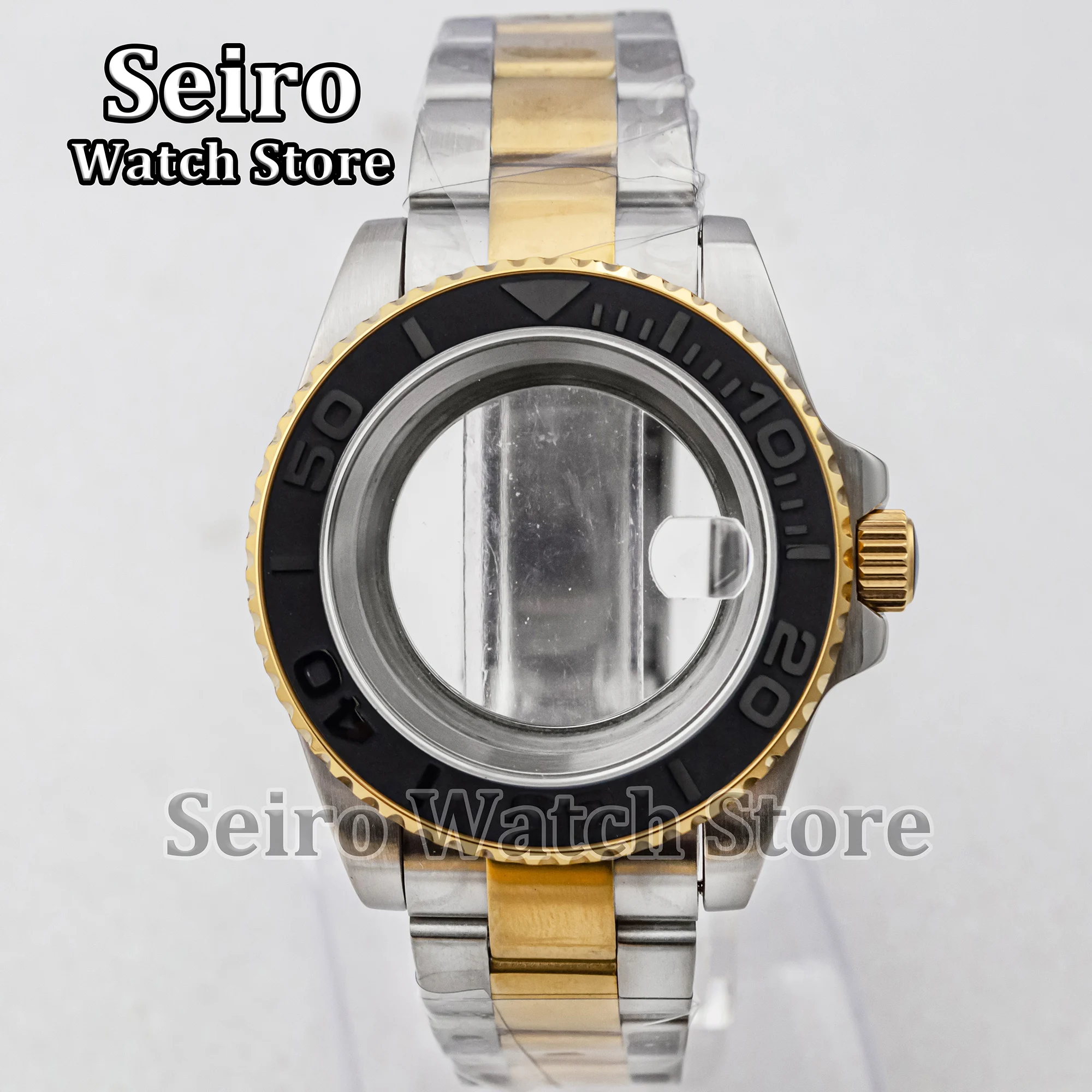 

40MM Watch Case Oyster Strap Stainless Steel Yacht 10ATM Waterproof Sapphire Glass for NH35 NH34 NH36 Movement Watch Parts