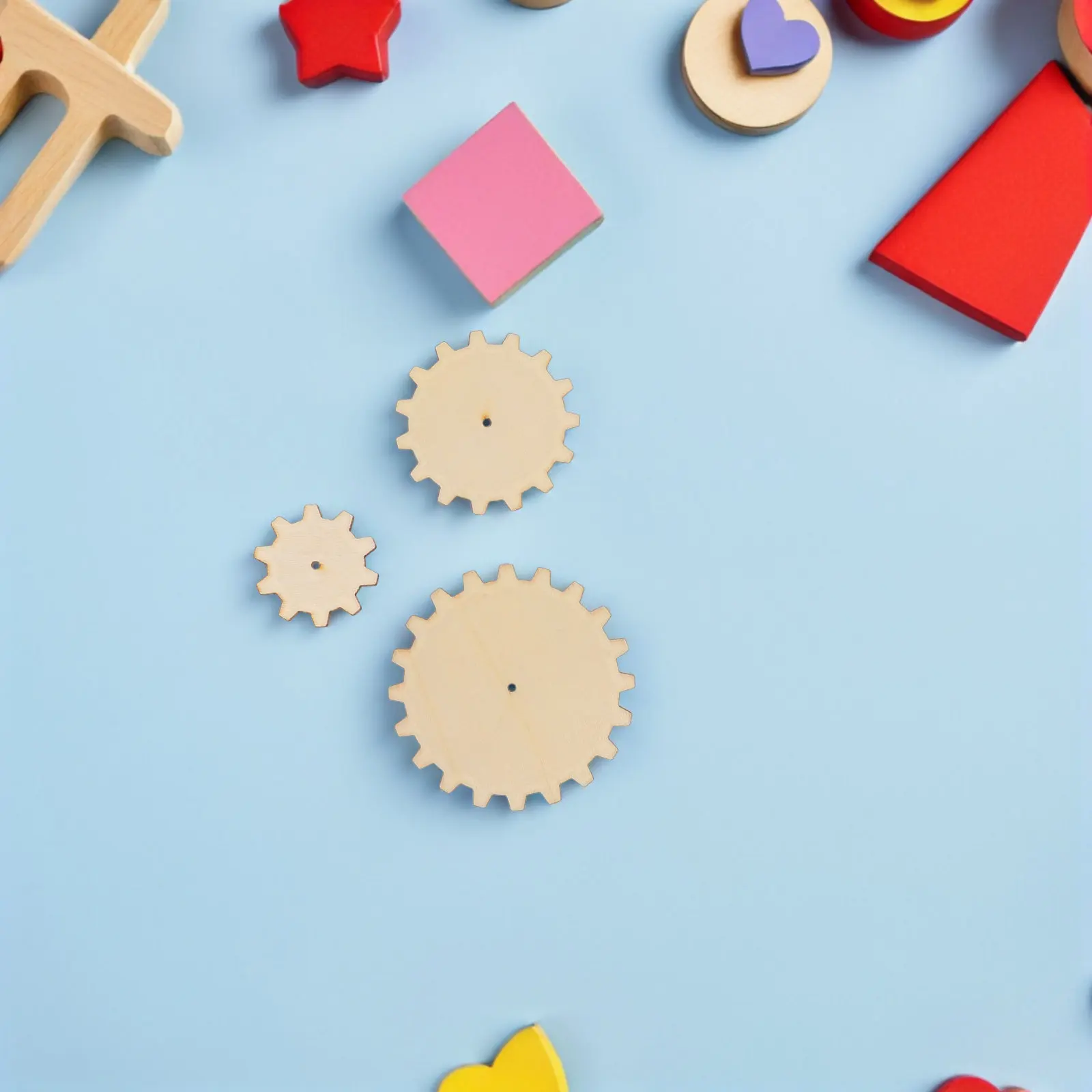 

30Pcs Unfinished Wood Gear Cutouts 5Cm 7.5cm 10Cm Natural Wood Slices for DIY Crafts Education Wooden Gear