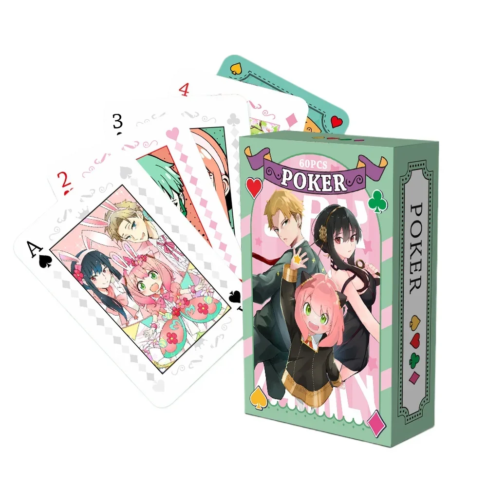 ONE PIECE Playing Cards NARUTO Anime Peripheral Party Games Jujutsu Kaisen HD Color Printing Anime Cards Chainsaw Man Kids Toys