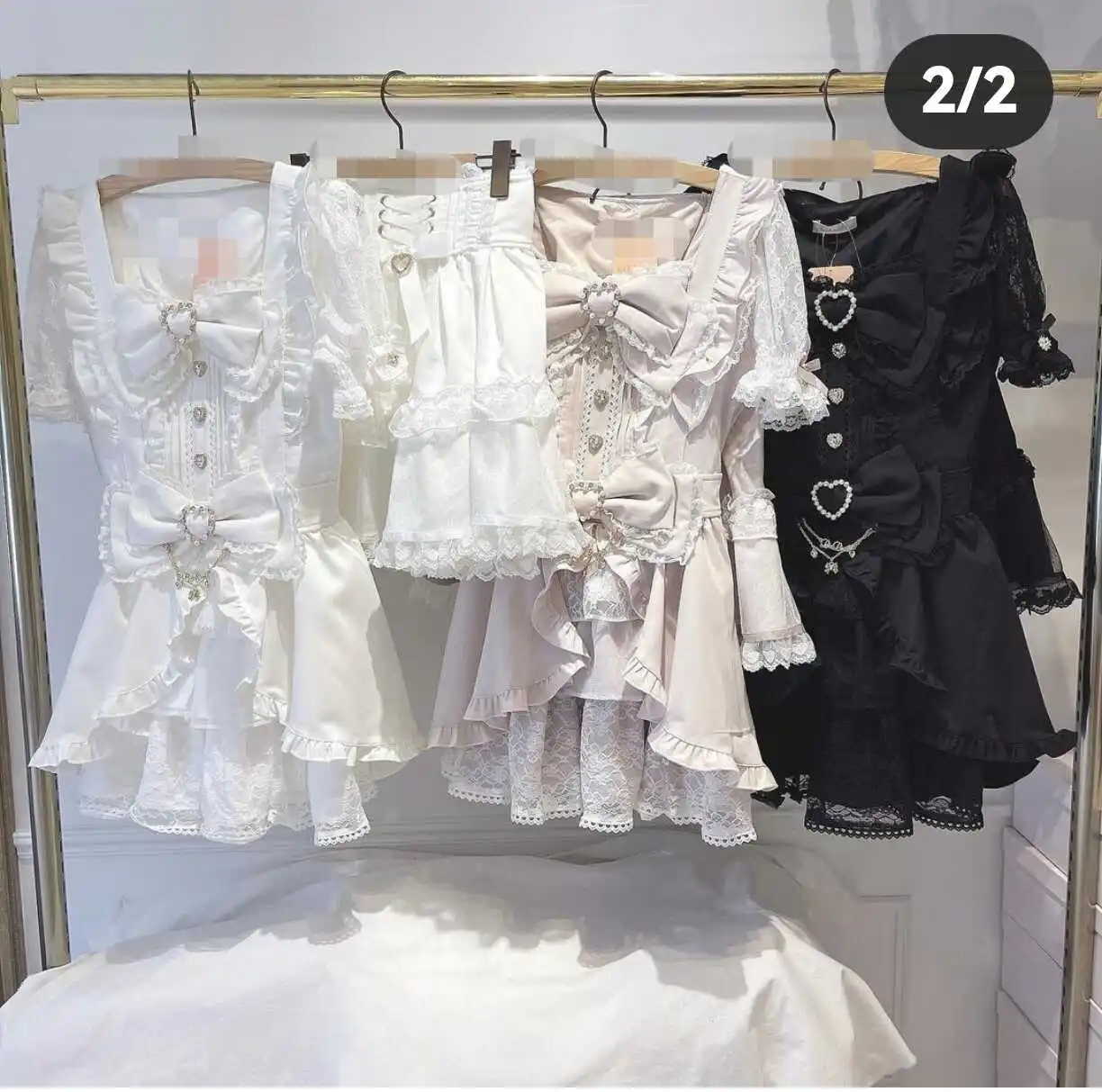 Japanese Style Cute Bow Short Sleeve Slim Lace Lolita Cake Dress Culottes Set Spring Summer Women Girls Sweet Shorts Set Outfits