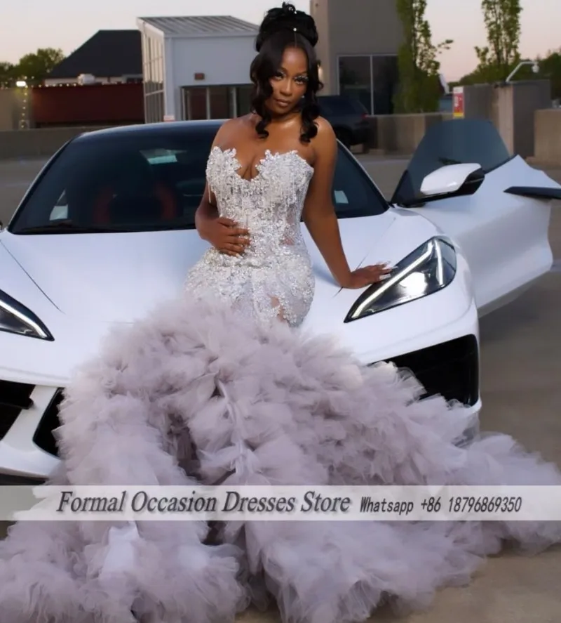 

Роскошные черные платья для выпускного вечера для девочек 2026, роскошные матричные танцевальные платья русалки с бисером и блестками, вечерние платья, robes de Gala по индивидуальному заказу