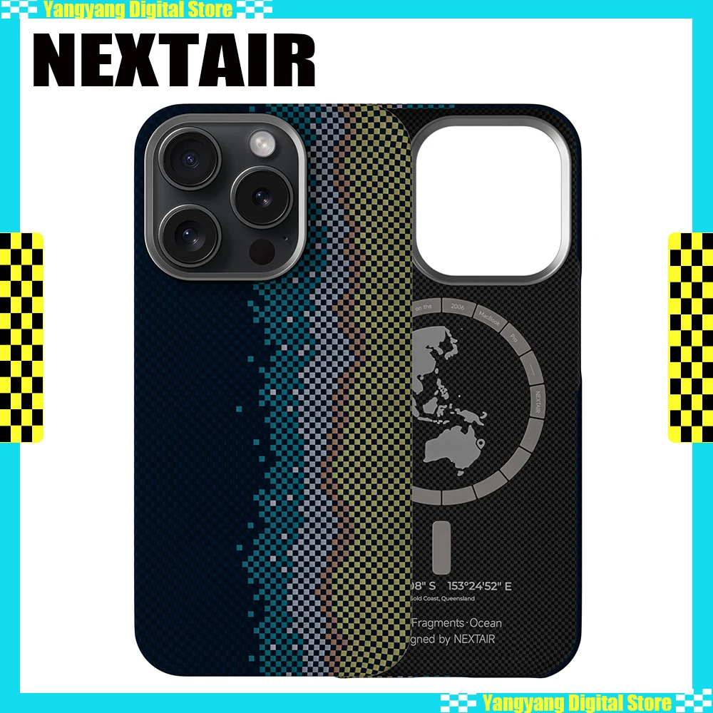 NEXTAIR Carbon Aramid Fiber Case Cover Anti-drop Magsafe Magnetic Wireless Charging iPhone15Pro Max iPhone16pro Cover Custom