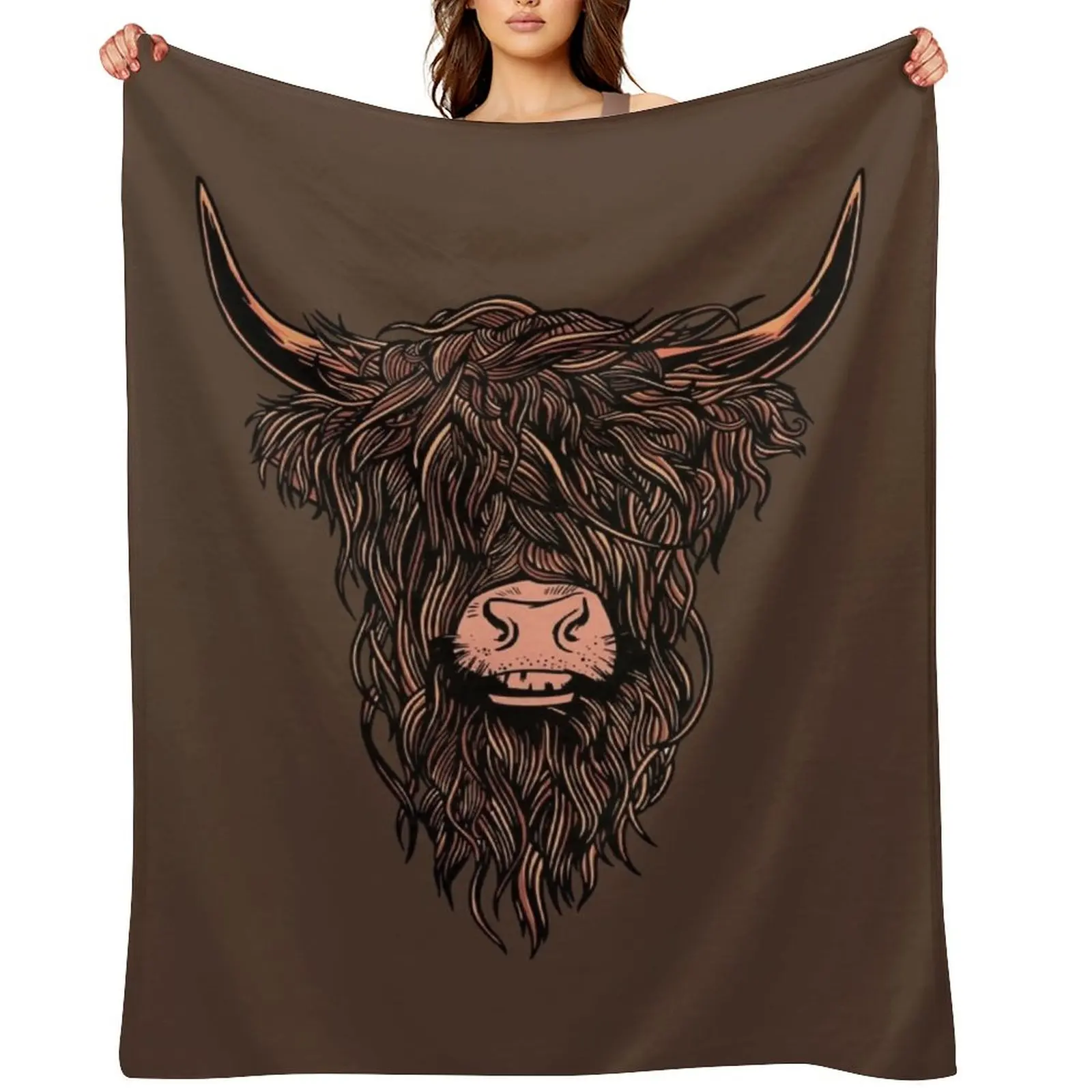 

Highland cattle Throw Blanket Luxury Summer Plaid cosplay anime Blankets