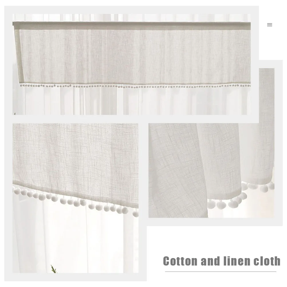 

1pc Short Curtains Window Drape Home Decor Cotton Linen Practical Household Bohemia Room Curtains Bedroom Living Kids Nursery