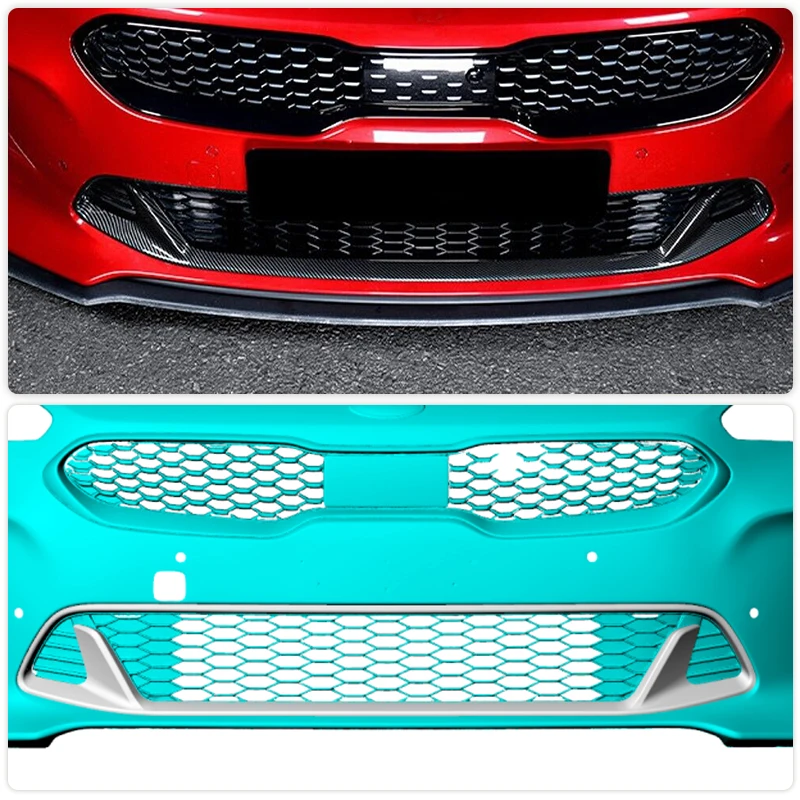 Car Front Kidney Bumper Lower Center Grille For KIA Stinger GT EX Hatchback 4-Door 2018-2023 Front Hood Grill Frame Carbon Fiber