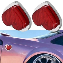 2pcs 12V-24V red light constant on or white light constant on heart shaped LED side signal lights fit for cars, trucks, trailers